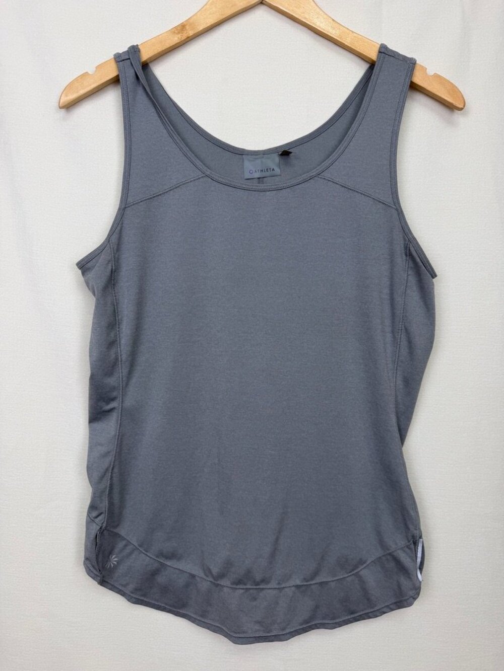 Athleta Essence Scoop Neck Tank Top Heathered Steel Grey Women M 984287